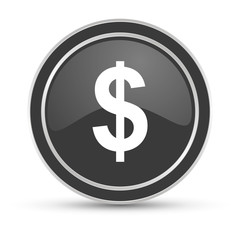 Schwarzer Button - Dollar Währung