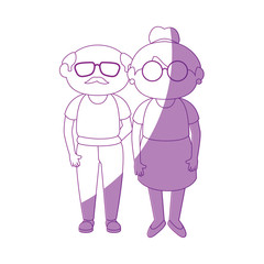 grandmother and grandfather stand up icon vector illustration graphic design