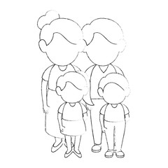 family stand up icon vector illustration graphic design