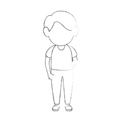 boy stand up icon vector illustration graphic design