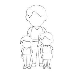 man and boys stand up icon vector illustration graphic design