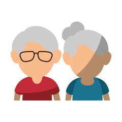 upperbody cute old couple icon vector illustration graphic design