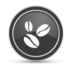 Schwarzer Button - Kaffeebohnen