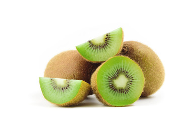 Group of kiwi fruit isolated