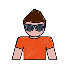 avatar man icon over white background colorful design vector illustration