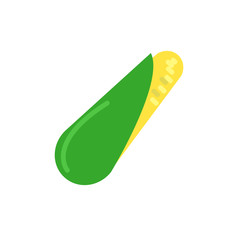 corn flat icon. Colorful vector sign, logo illustration. Flat style design
