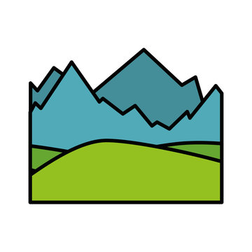 isolated snowy mountains view icon vector illustration graphic design