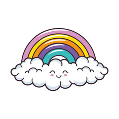 clouds and rainbow icon vector illustration graphic design