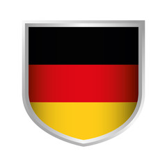 shield with germany country flag icon over white background vector illustration