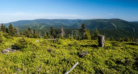 Tafelkleed Jeseniky mountain range panorama with clear sky in Czech republic © honza28683