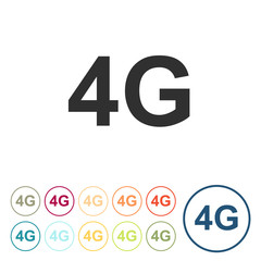 Fototapeta premium Runde Schaltflächen - 4G - LTE - Internetverbindung