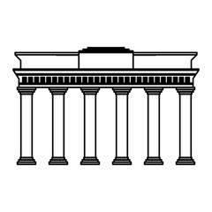 Brandenburg gate icon over white background vector illustration