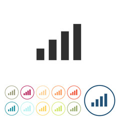 Runde Schaltflächen - Balkendiagramm - Statistik