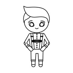 cartoon boy with bavarian costume icon over white background vector illustration