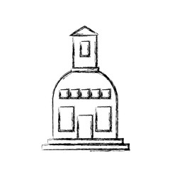 City building icon over white background vector illustration