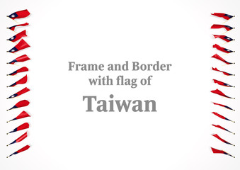 Frame and border with flag of Taiwan. 3d illustration