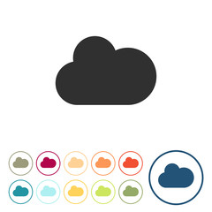 Runde Schaltflächen - Cloud - Wolke - Wetter