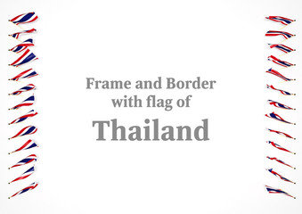 Obraz premium Frame and border with flag of Thailand. 3d illustration