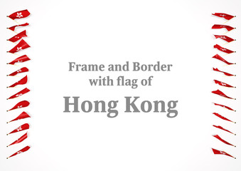Frame and border with flag of Hong Kong. 3d illustration