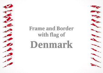 Obraz premium Frame and border with flag of Denmark. 3d illustration