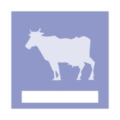 Cow icon on purple background
