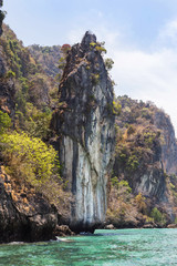 limestone at coastline in andaman sea