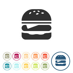 Runde Schaltflächen - Burger - Hamburger