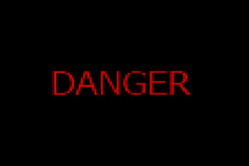 Fototapeta na wymiar Danger word on black background