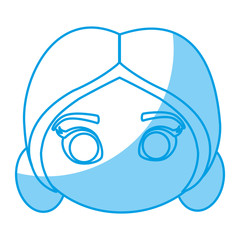 woman face icon over white background vector illustration