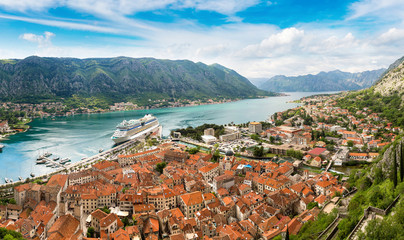 Naklejka na ściany i meble Panorama of Kotor in Montenegro