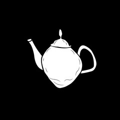 Drawing of a white vase on a black background