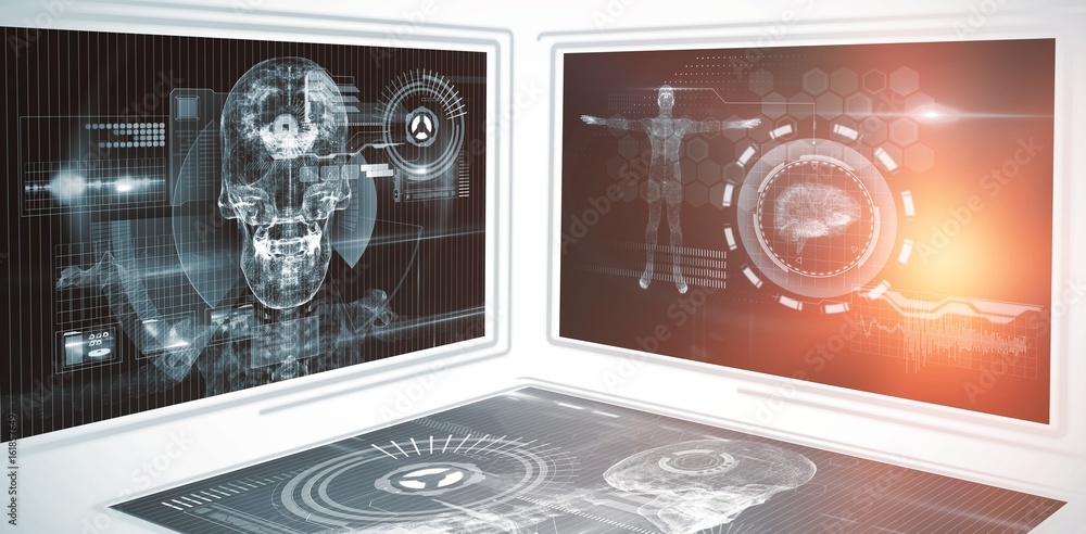 Poster composite 3d image of different application
