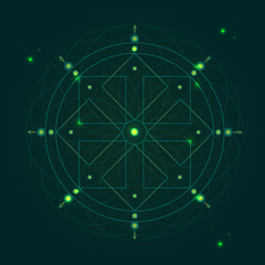 Alchemy Geometry Symbol Thin Line. Vector