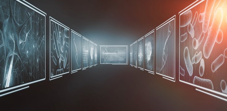 Composite 3d image of different interface