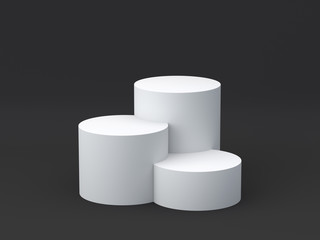 Empty podium on dark background. 3D rendering.
