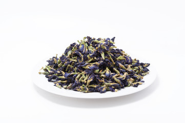 Asian pigeonwings (Clitoria ternatea L.) isolated on white background