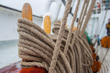 Ropes on a yacht