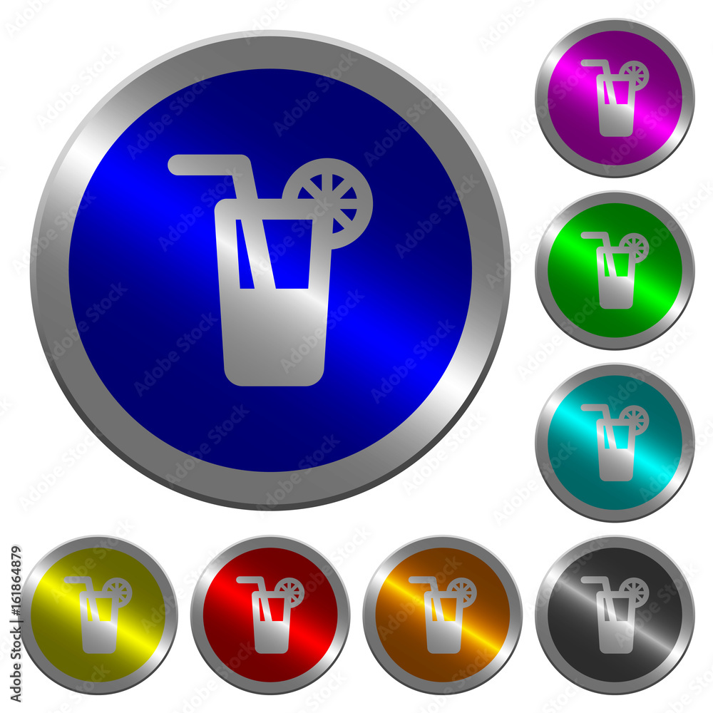 Poster longdrink luminous coin-like round color buttons