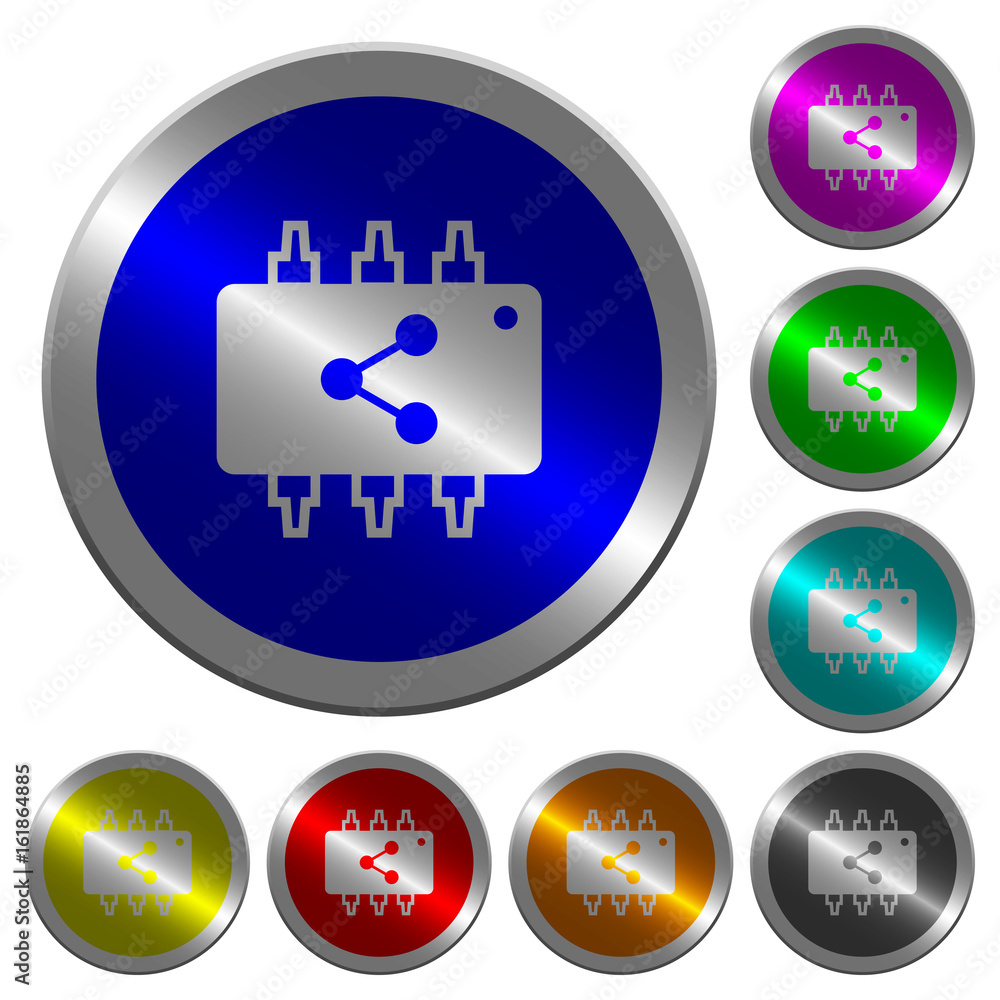 Poster connect hardware luminous coin-like round color buttons