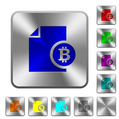 Bitcoin financial report rounded square steel buttons