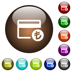Turkish Lira credit card color glass buttons