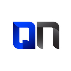 Modern Simple Initial Logo Vector Blue Grey QN