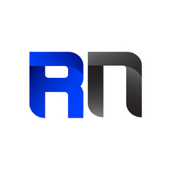 Modern Simple Initial Logo Vector Blue Grey RN