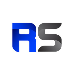 Modern Simple Initial Logo Vector Blue Grey RS