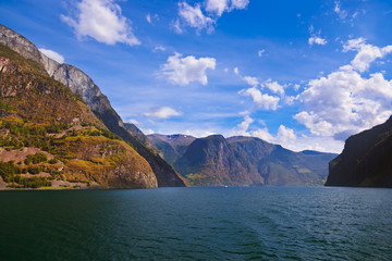 Fjord Naeroyfjord in Norway - famous UNESCO Site