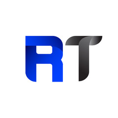 Modern Simple Initial Logo Vector Blue Grey RT