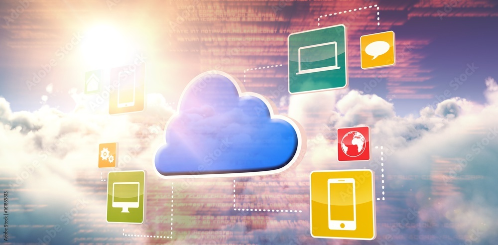 Aufkleber composite 3d image of cloud computing graphic