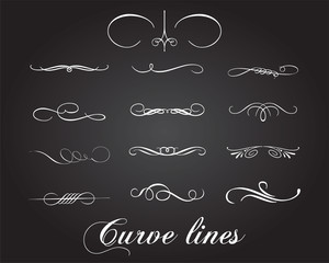 Typographic elements and curve lines set