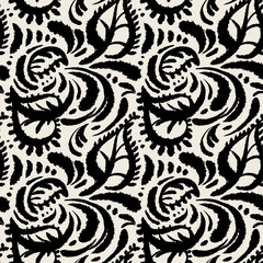 Seamless watercolor textile doodle pattern grunge texture