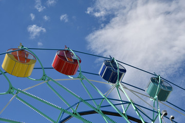 Ferris wheel in the summer Park.